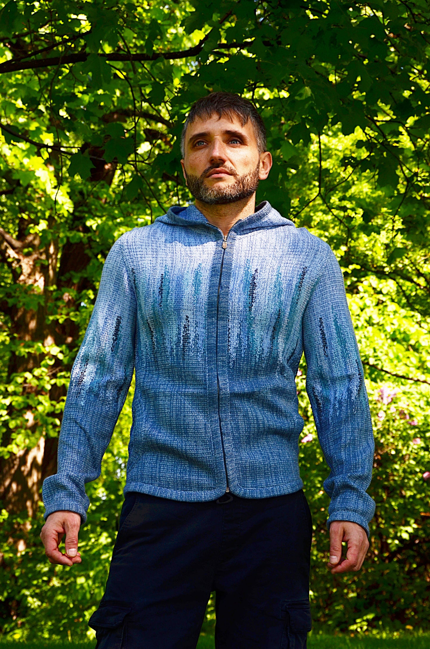 ZIP Jacket with the hood OCEAN