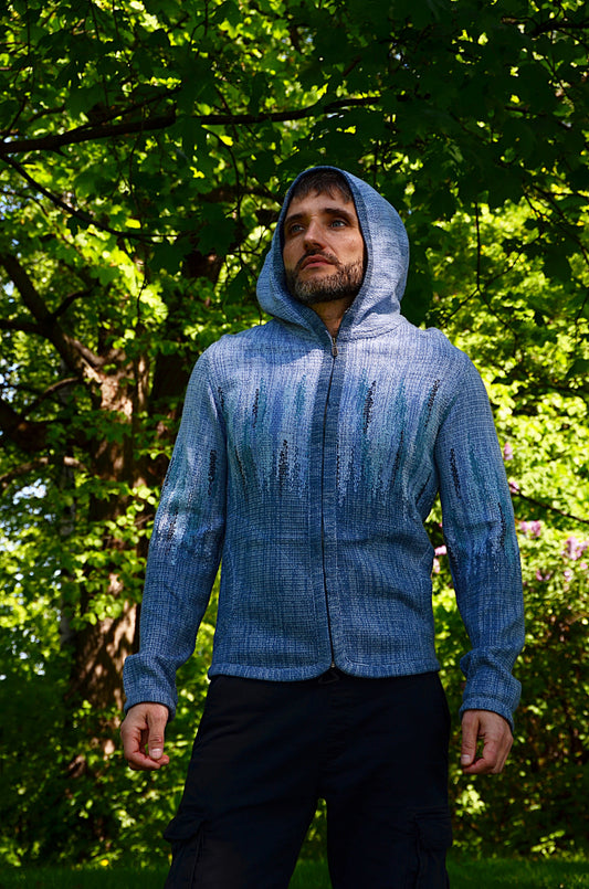 ZIP Jacket with the hood OCEAN