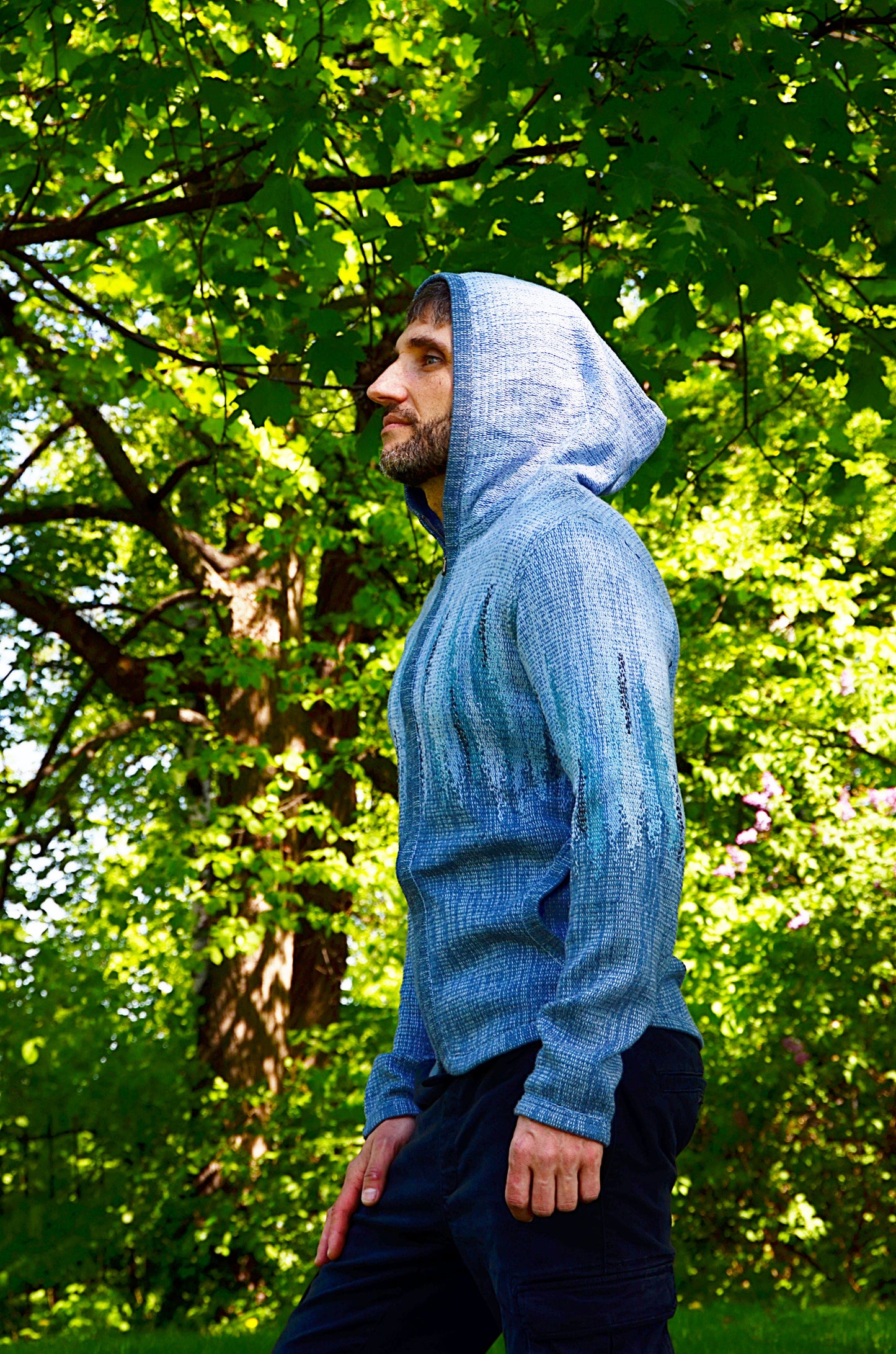 ZIP Jacket with the hood OCEAN