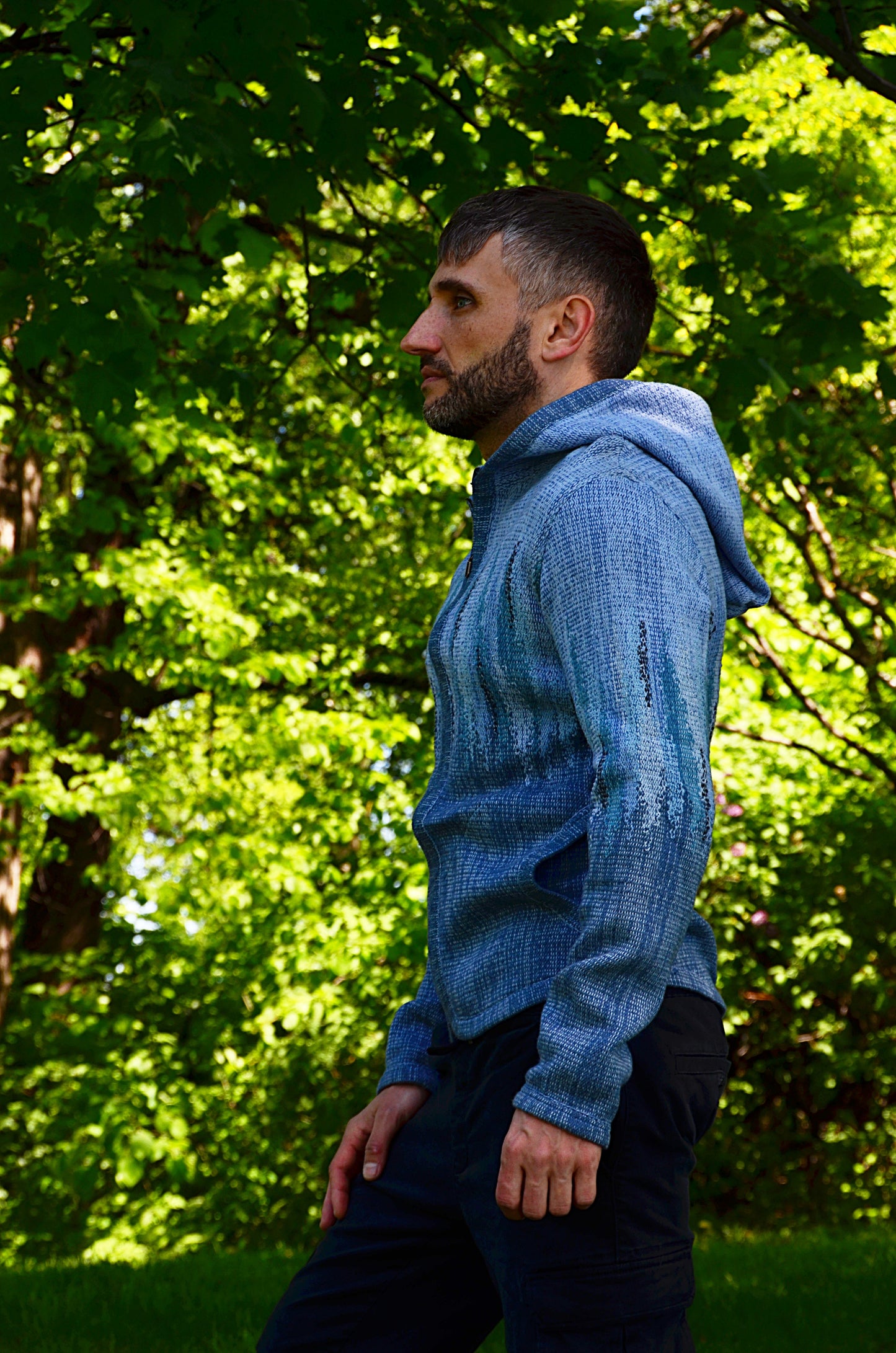 ZIP Jacket with the hood OCEAN