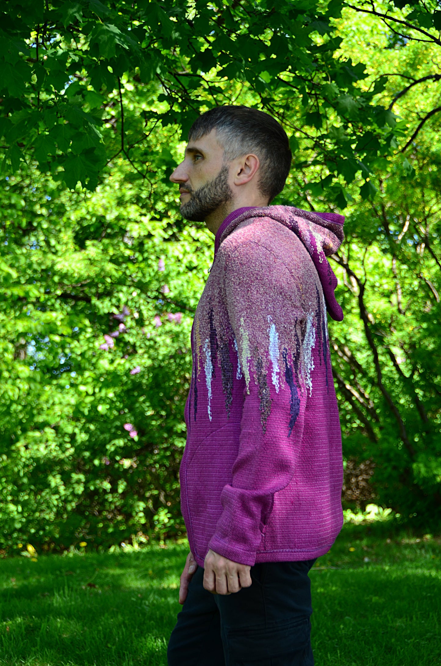 ZIP Jacket with a hood PURPLE
