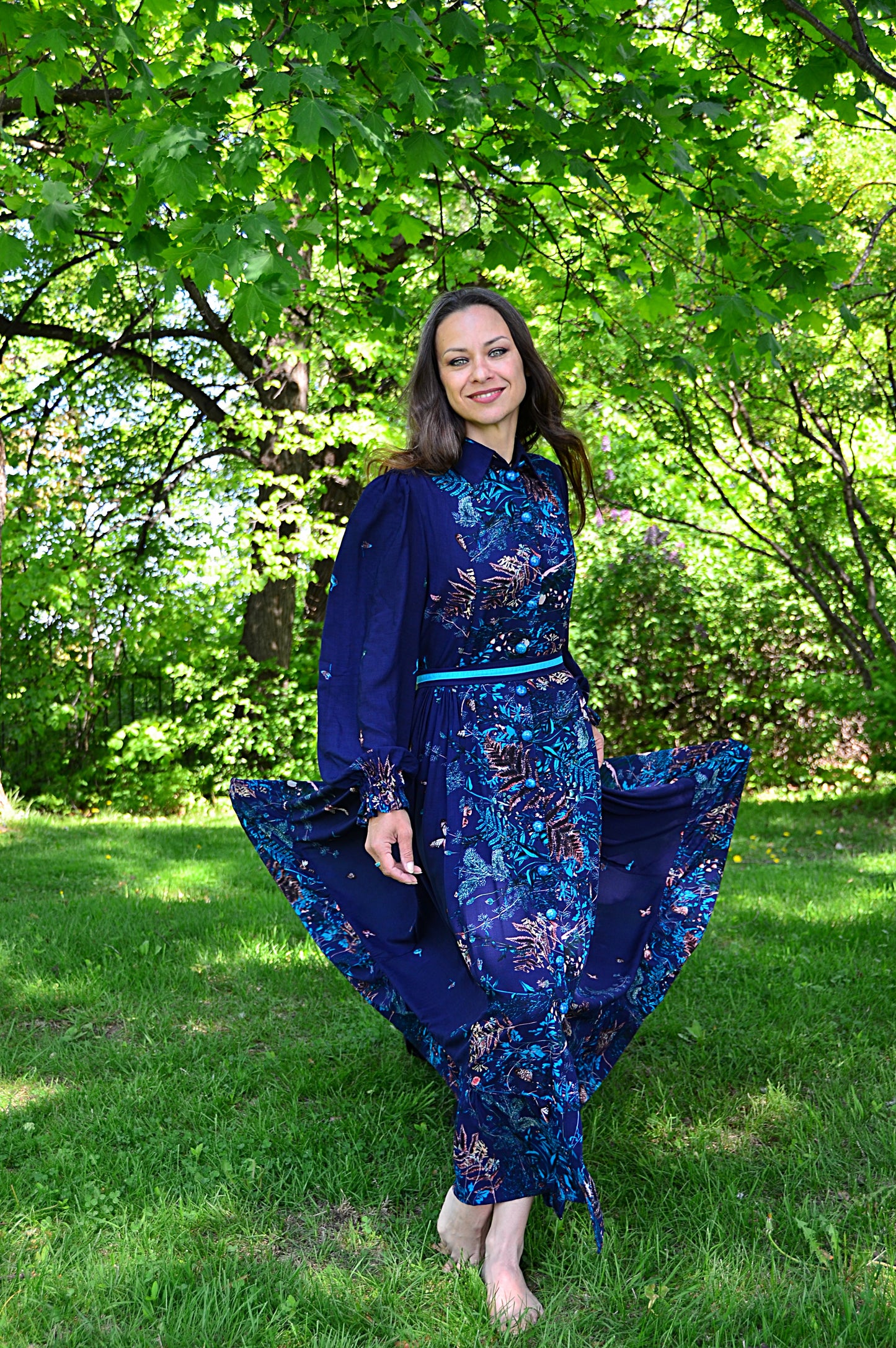 Dress Dark Blue with bottoms