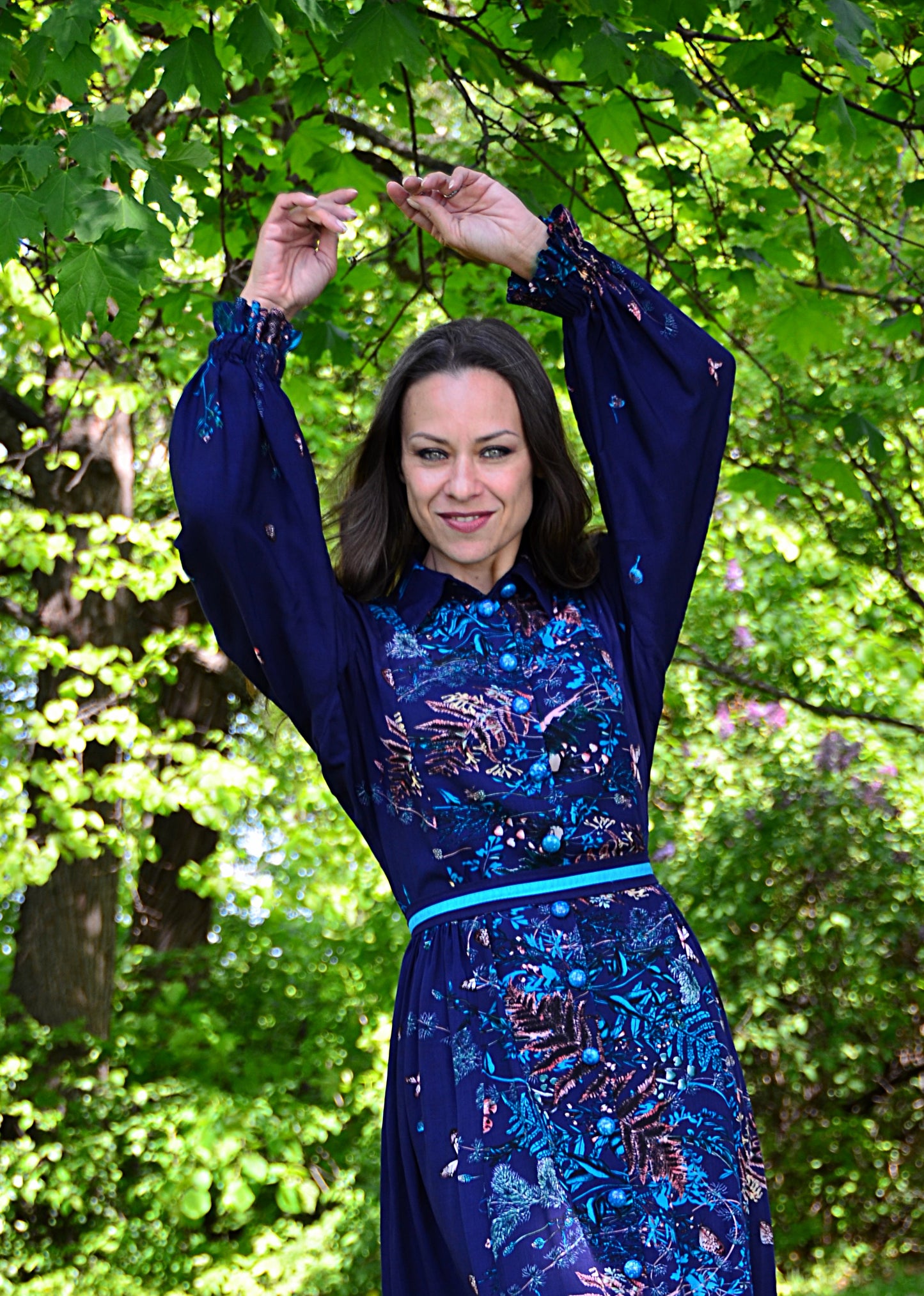 Dress Dark Blue with bottoms
