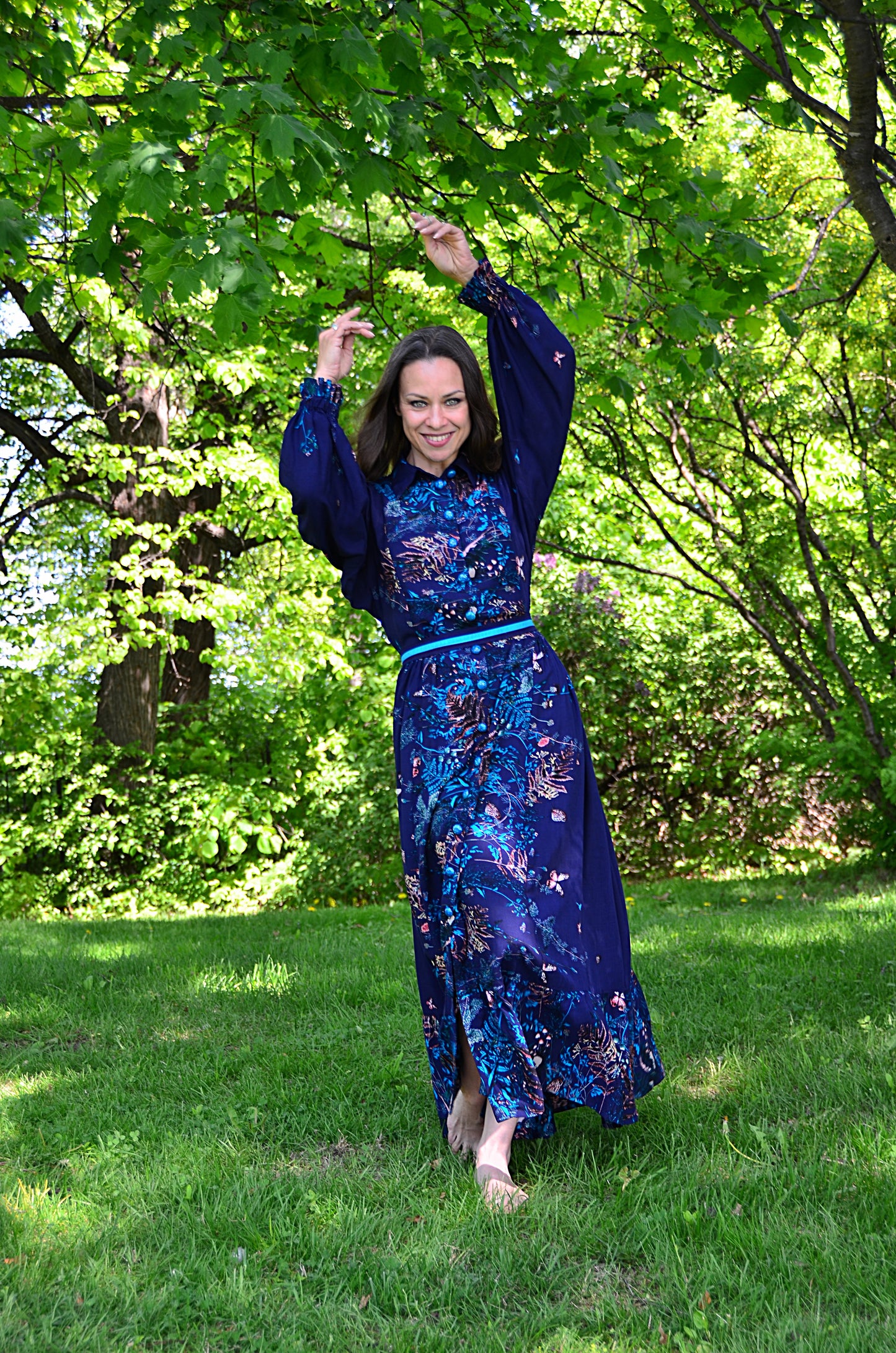 Dress Dark Blue with bottoms