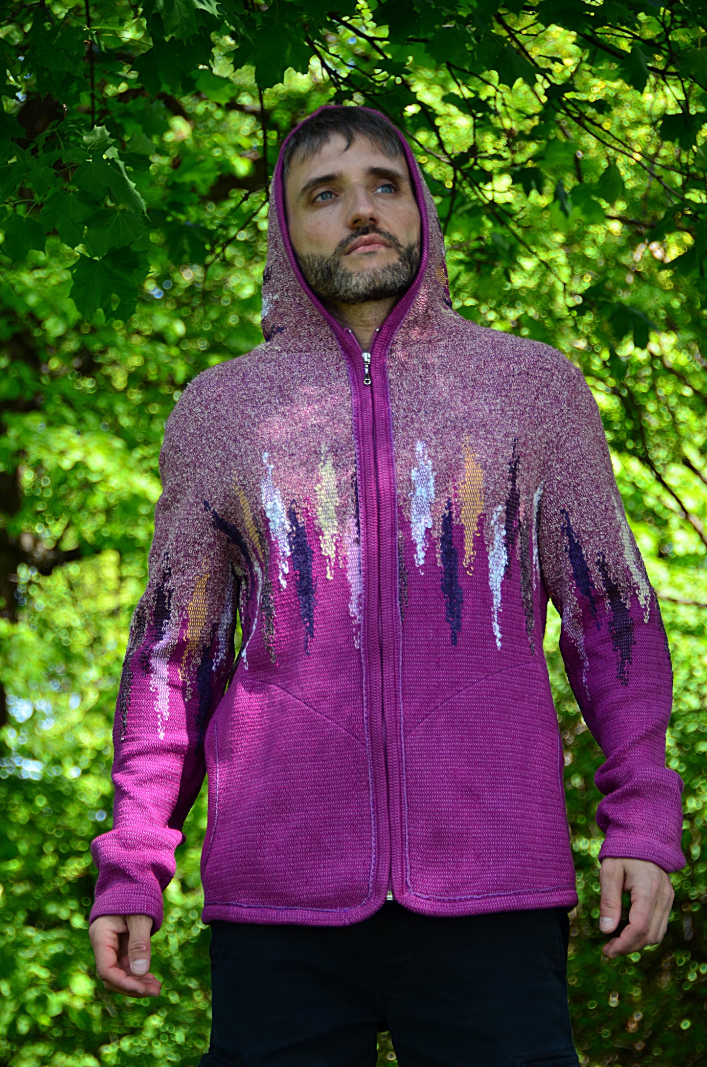 ZIP Jacket with a hood PURPLE