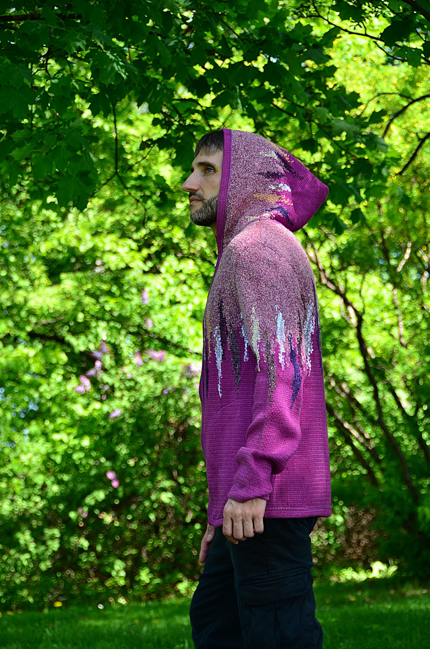 ZIP Jacket with a hood PURPLE