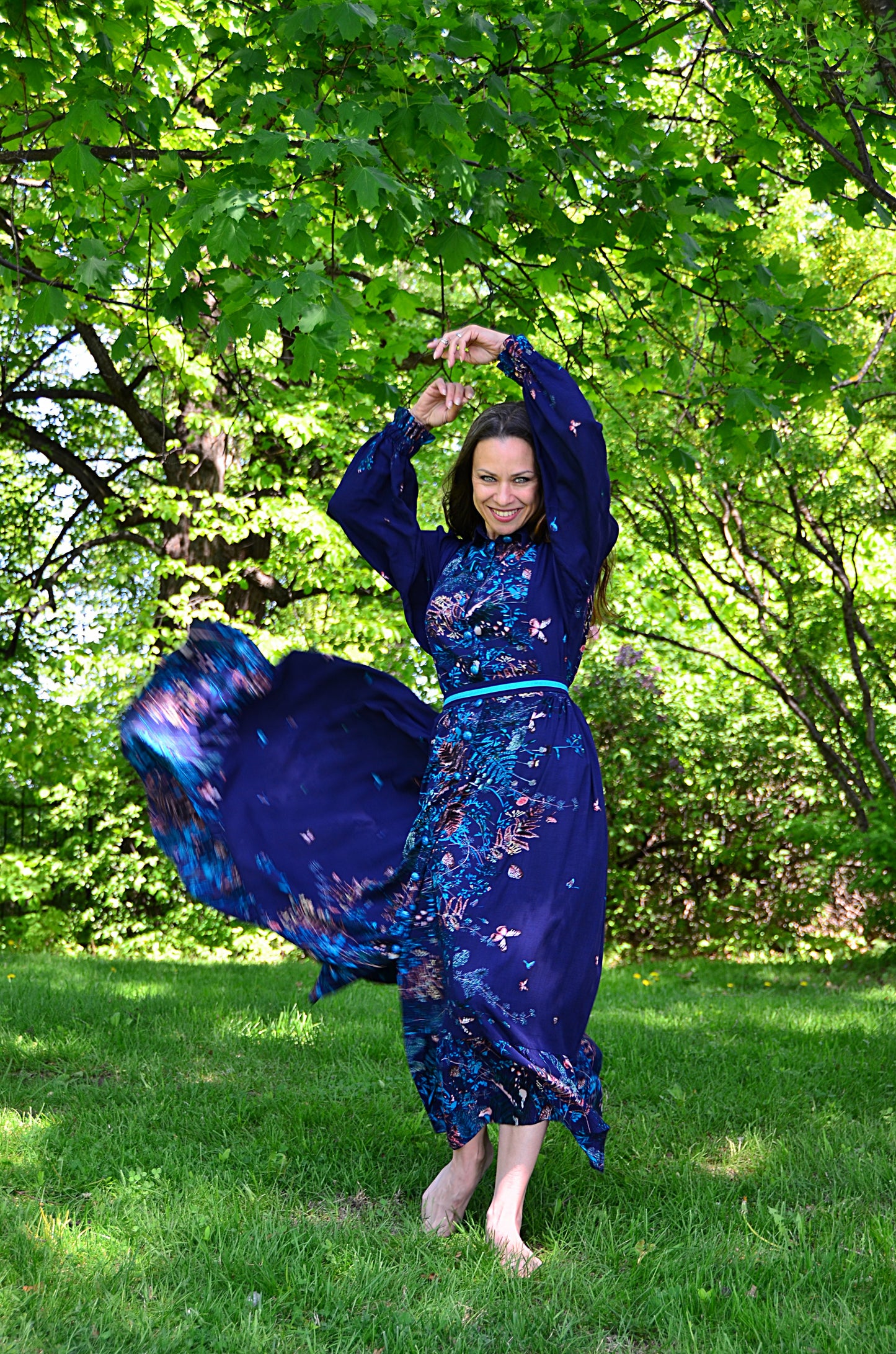 Dress Dark Blue with bottoms